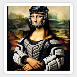 Mona Lisa Inspired - Funny Ice Hockey Sticker